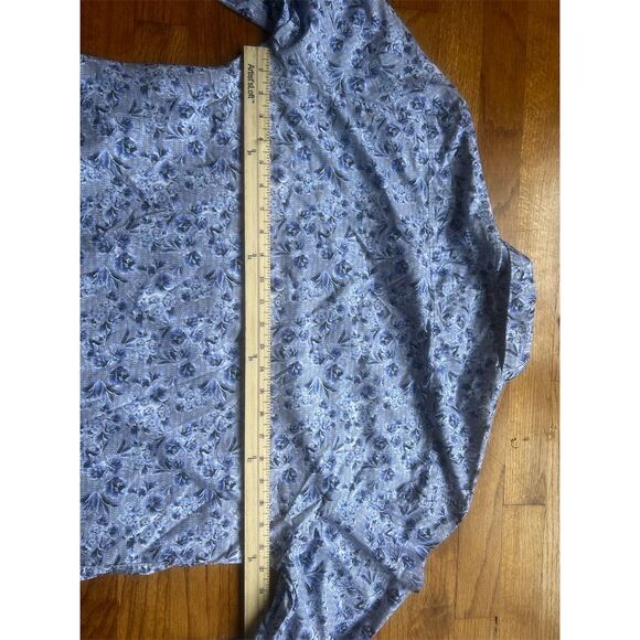 Robert Graham Men's L Blue Floral Print Long Sleeve Button-Up Shirt - Picture 7 of 9